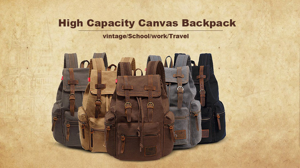 Amazon.com: AUGUR High Capacity Canvas Vintage Backpack - for
